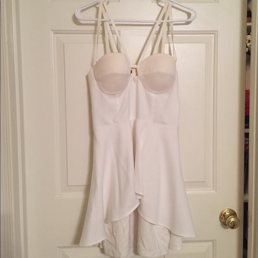 Bebe White Skater Mini Dress